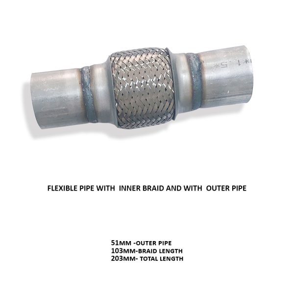 Flexible Pipe With Inner Braid and With Outer Pipe