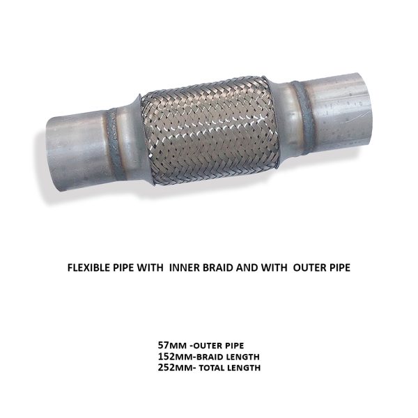 Flexible Pipe With Inner Braid and With Outer Pipe